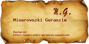 Miserovszki Geraszim névjegykártya